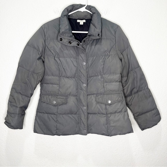 Garnet Hill Down & Feather Quilted Puffer Winter Coat Jacker 8P Petite Shaped - Picture 1 of 12